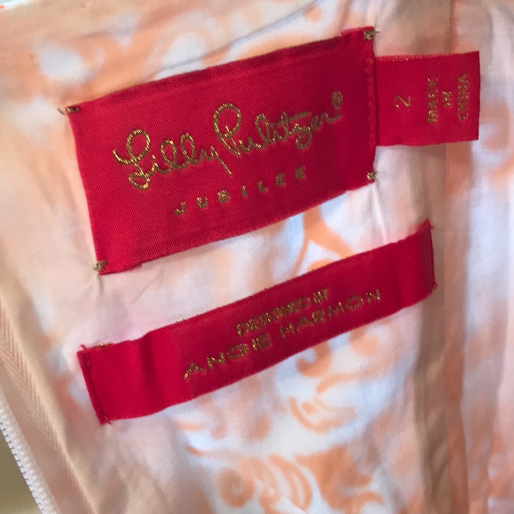 Lilly Pulitzer Orange and White Print Dress - Picture 7 of 7
